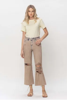 90s Vintage Crop Flare Denim