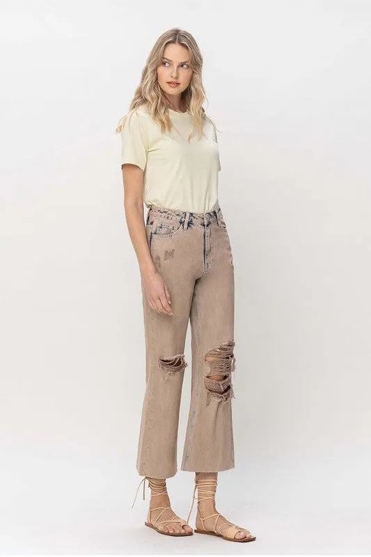 90s Vintage Crop Flare Denim
