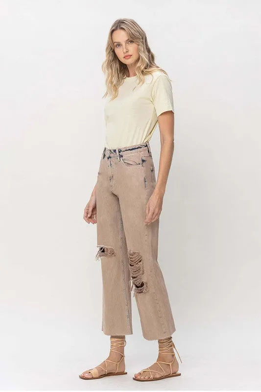 90s Vintage Crop Flare Denim