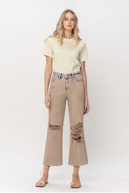 90s Vintage Crop Flare Denim
