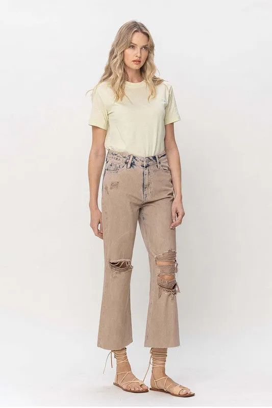 90s Vintage Crop Flare Denim