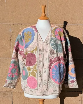 Anushka Pastel Tapestry Suzani Kimono Ladies Jacket No 30