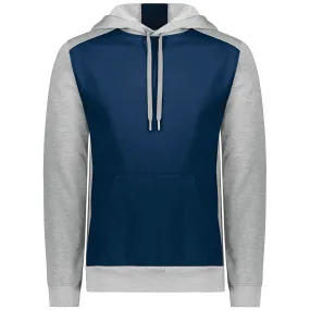 Augusta Sportswear Men's Navy/Grey Heather Three-Season Fleece Pullover Hoodie