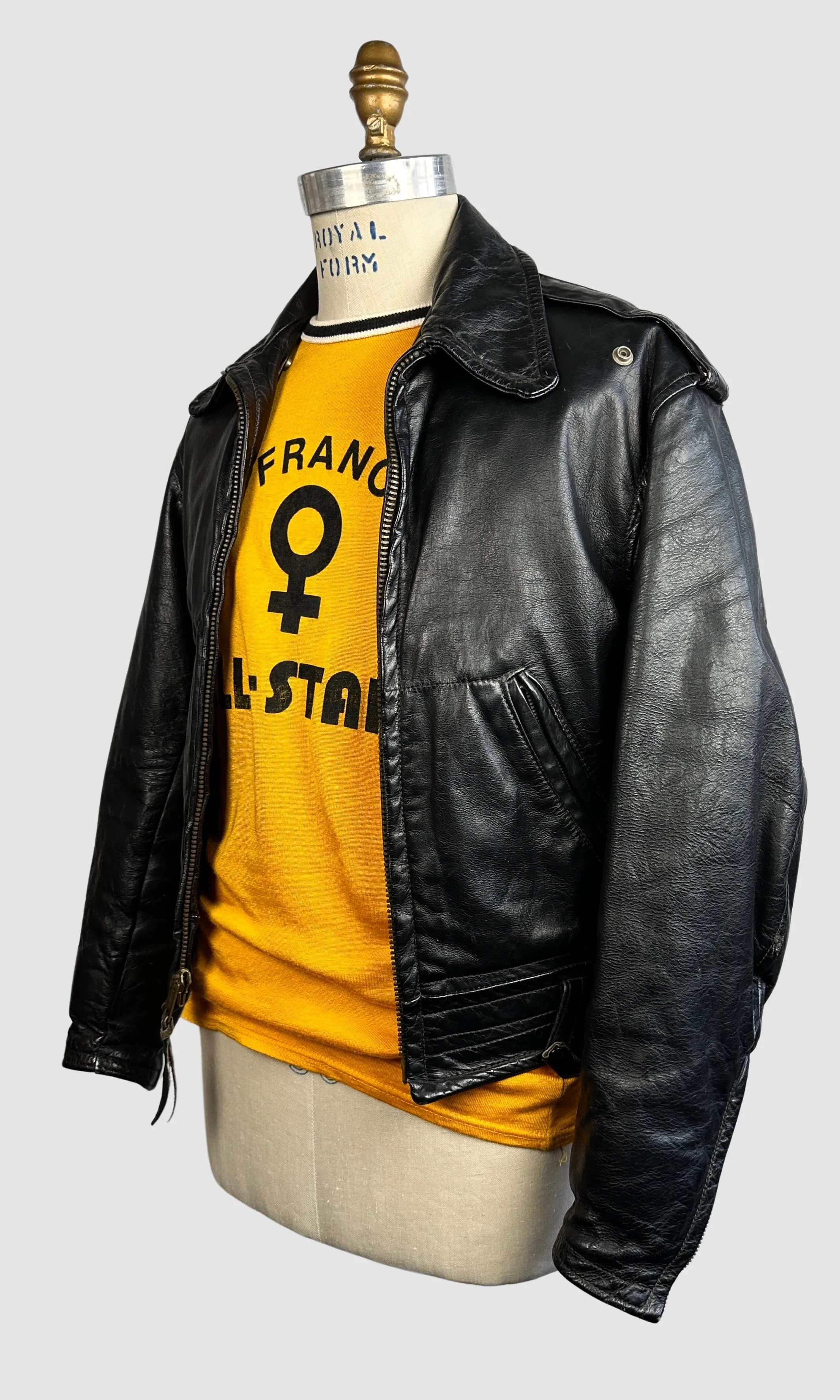 BIKER BABE 50s Horsehide Motorcycle Jacket • Men's Size Small