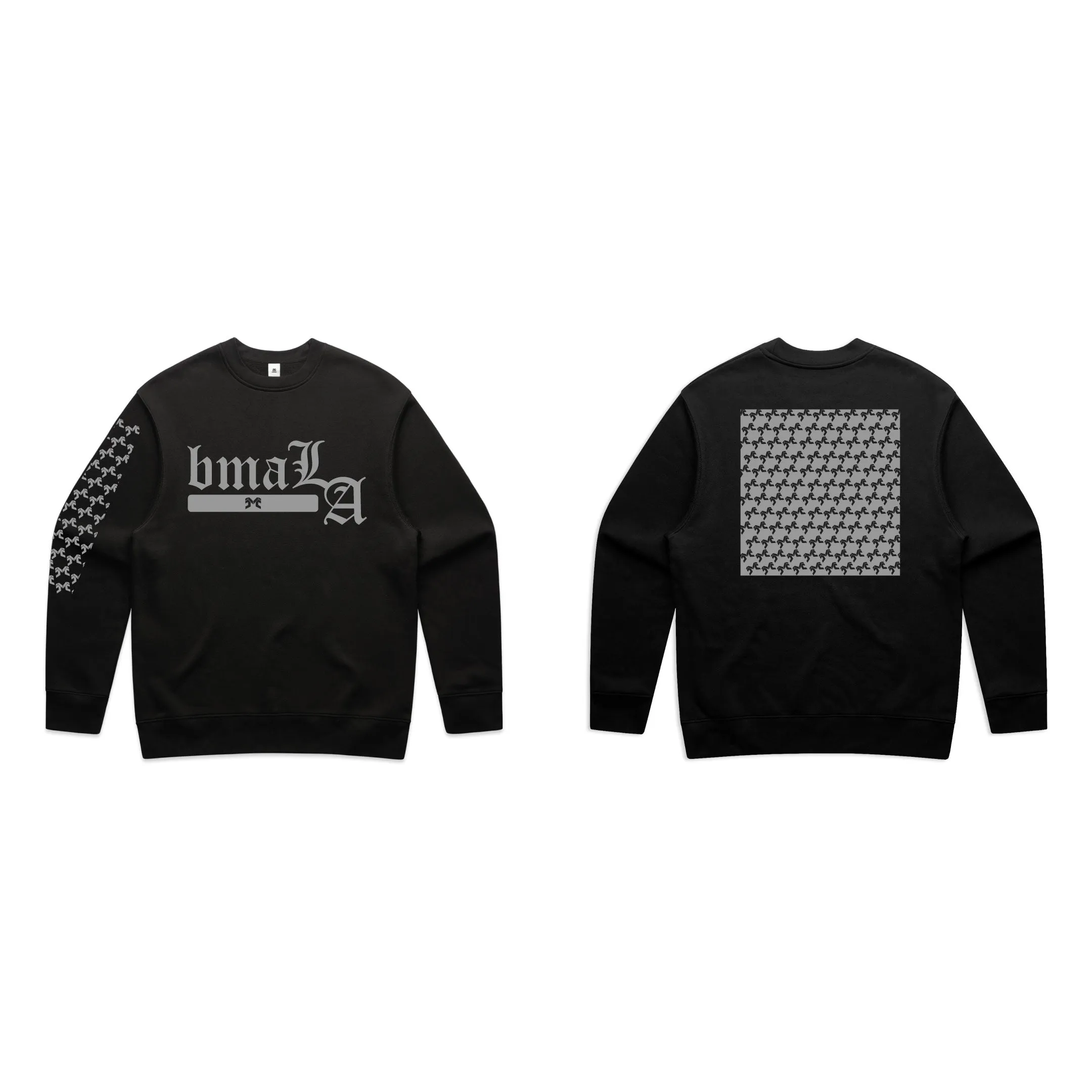 BMA SILVER FOIL "LA" SWEATSHIRT (BLACK)