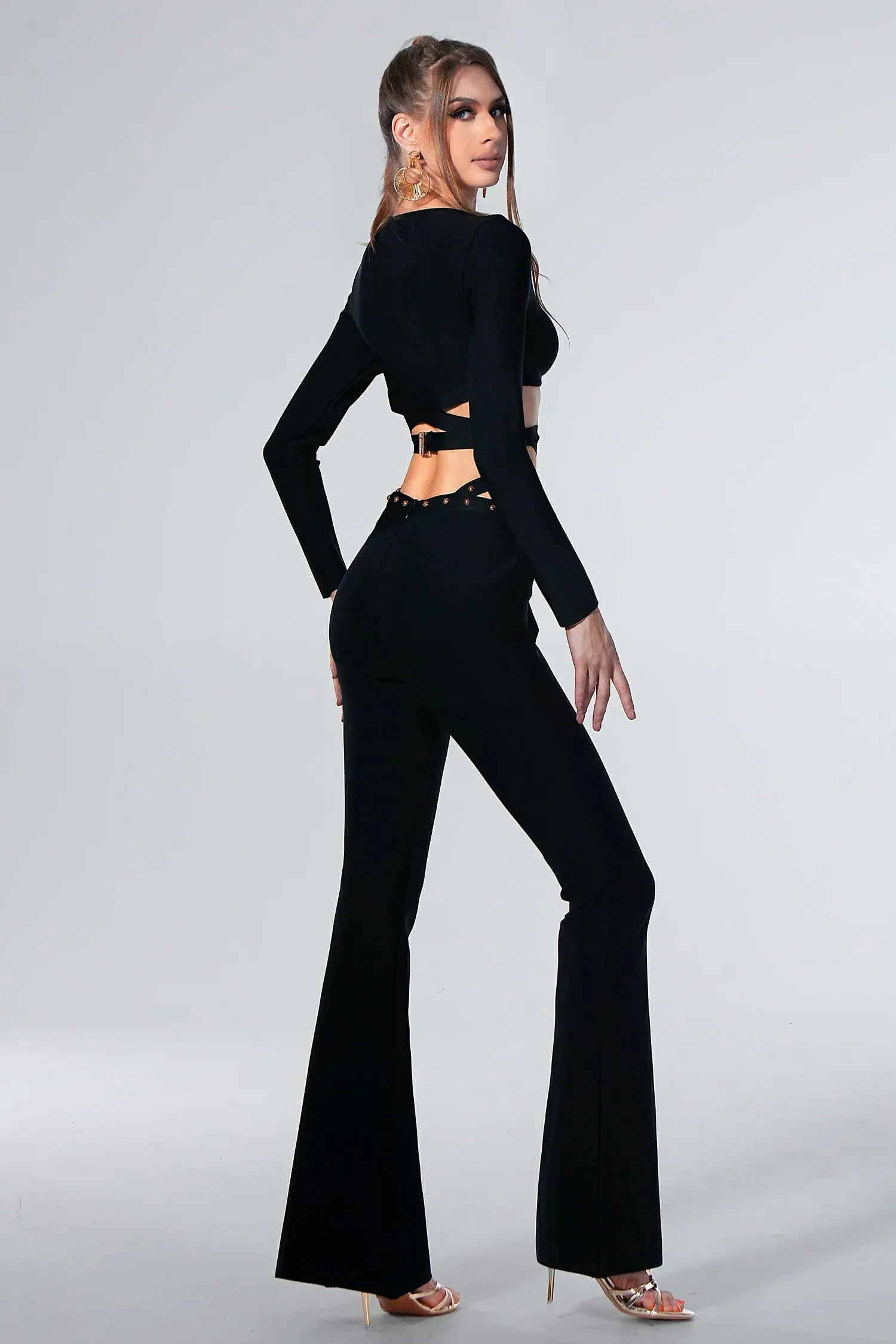 Brettney Cutout Strap Jumpsuit in Black