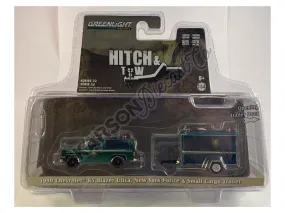 CHASE 1990 Chevrolet K5 Blazer w/ Small Cargo Trailer - Utica Police Department New York (Hitch & Tow) Series 22 Diecast 1:64 Model - Greenlight 32220D