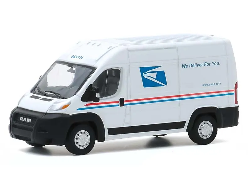 CHASE 2019 RAM ProMaster 2500 Cargo High Roof Van - United States Postal Service (Route Runners Series 1) Diecast 1:64 Scale Model - Greenlight 53010F