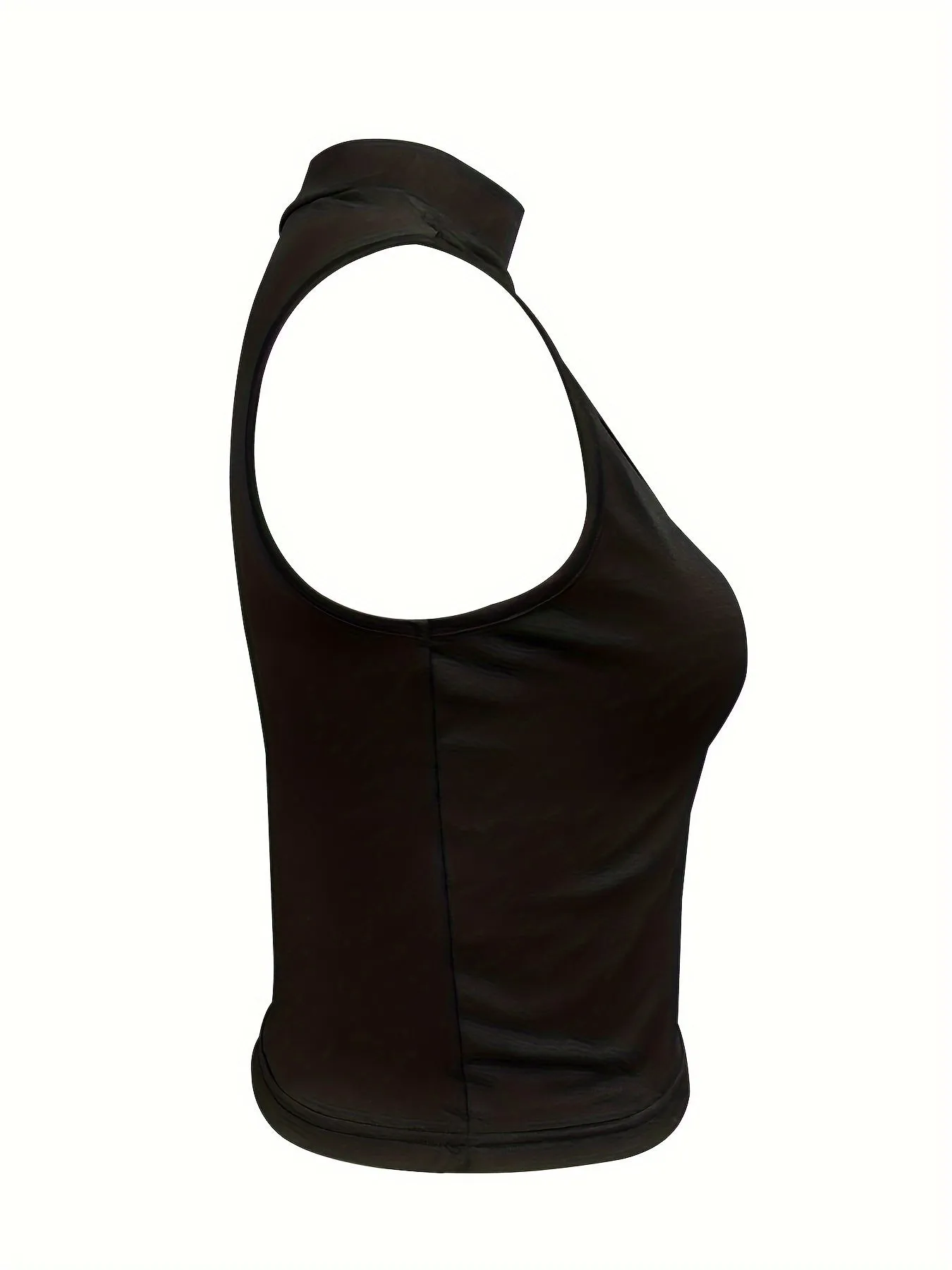 Cut Out Mock Neck Tank Top,