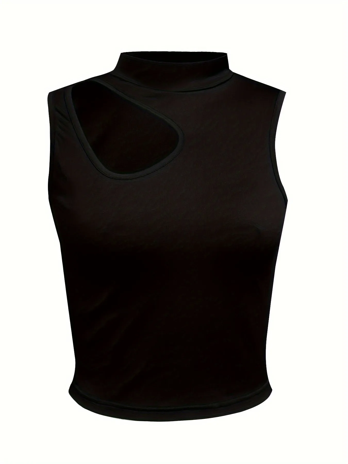 Cut Out Mock Neck Tank Top,