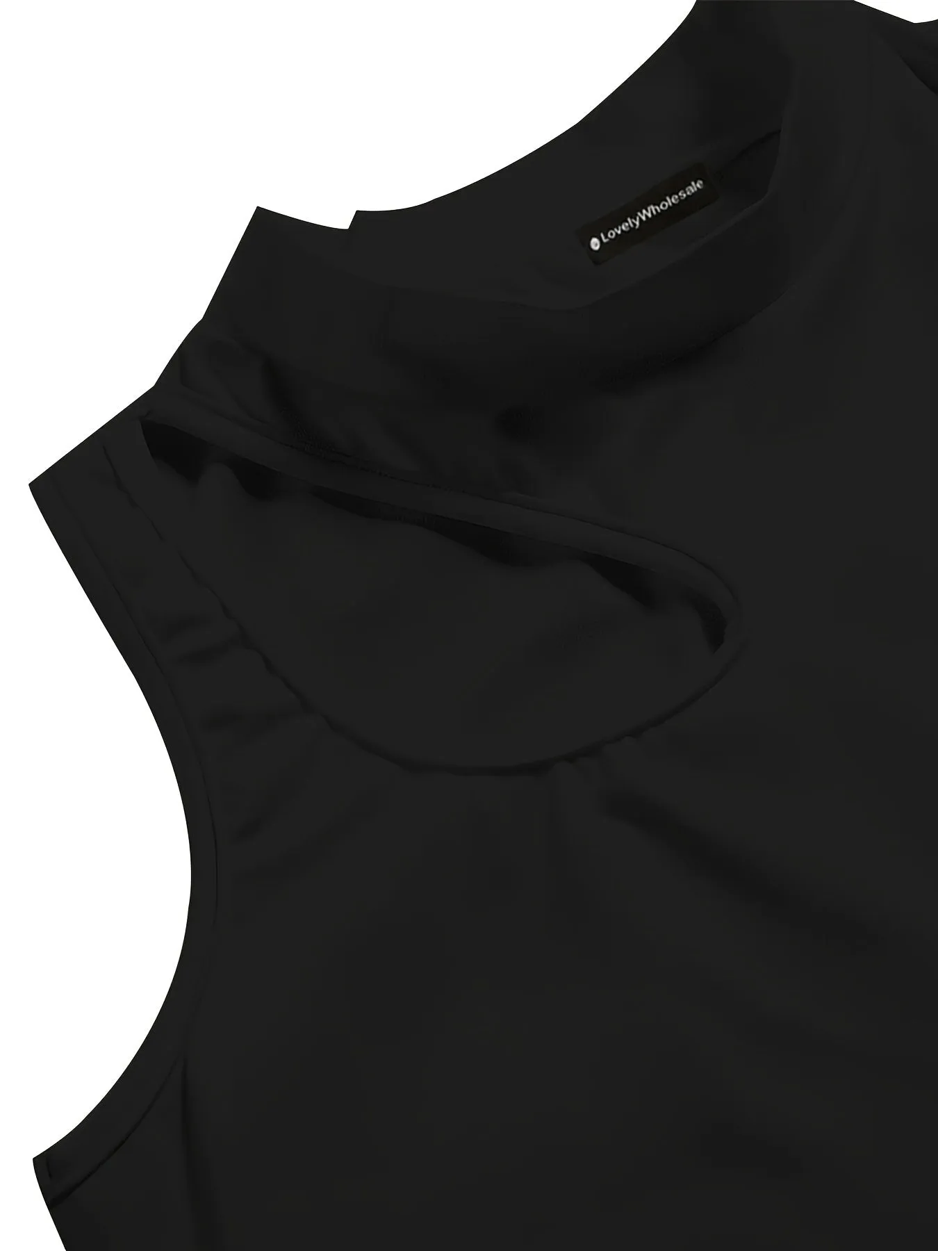 Cut Out Mock Neck Tank Top,