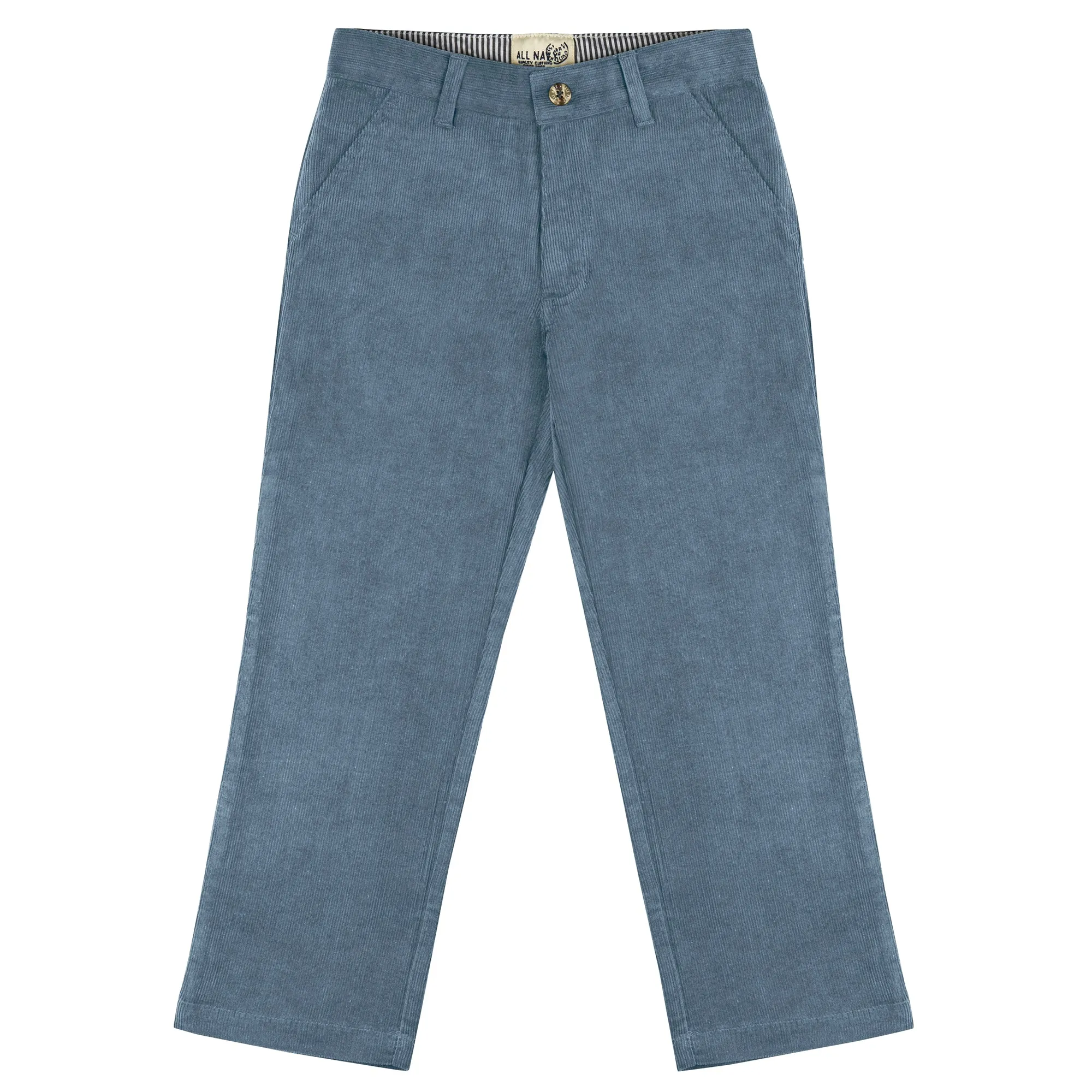 Denim Blue Regular Fit Corduroy Pants