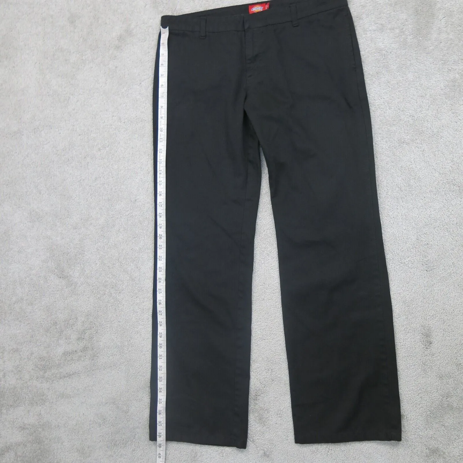Dickies Mens Chino Pant Wide Leg Mid Rise Slash Pockets Cotton Black Size 13