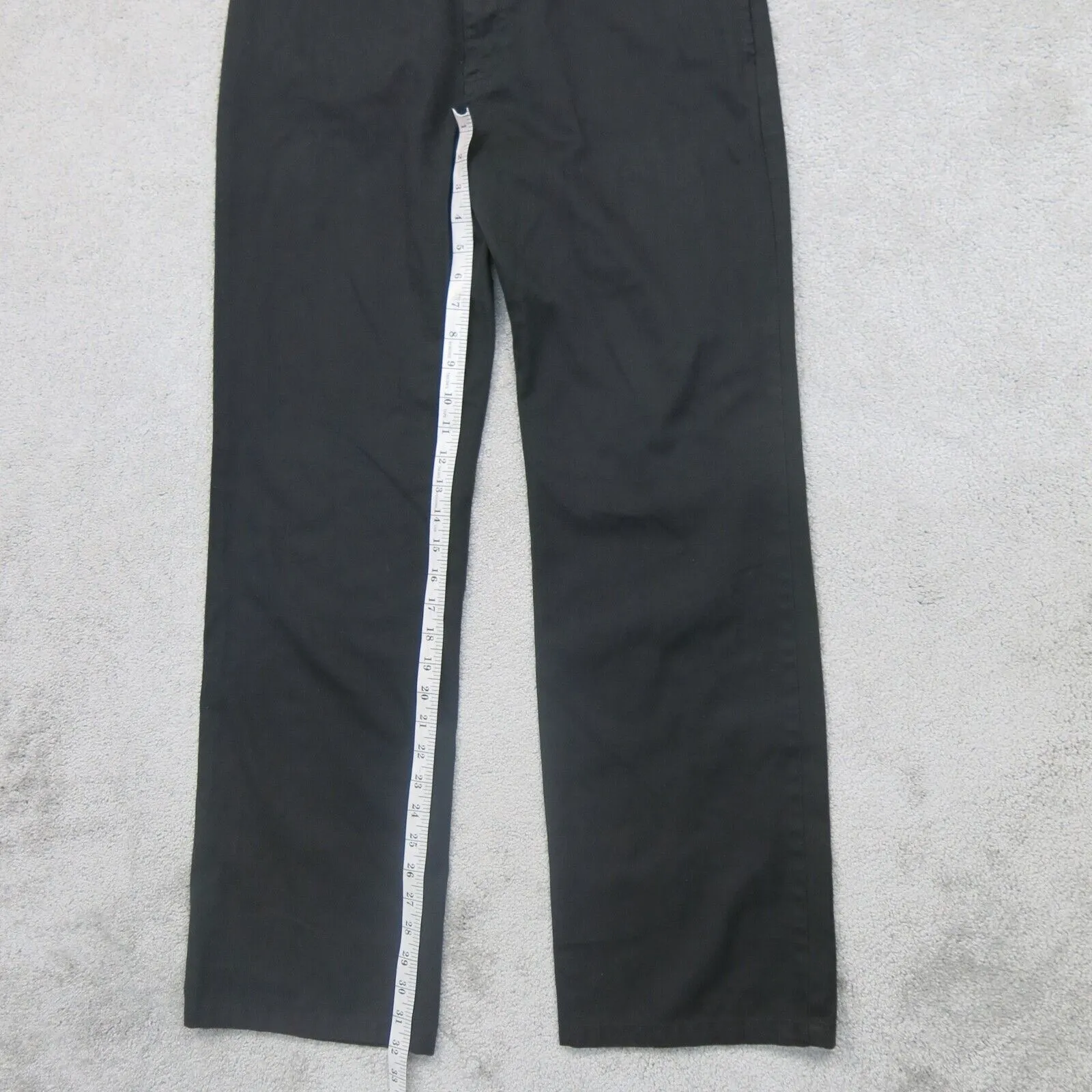 Dickies Mens Chino Pant Wide Leg Mid Rise Slash Pockets Cotton Black Size 13