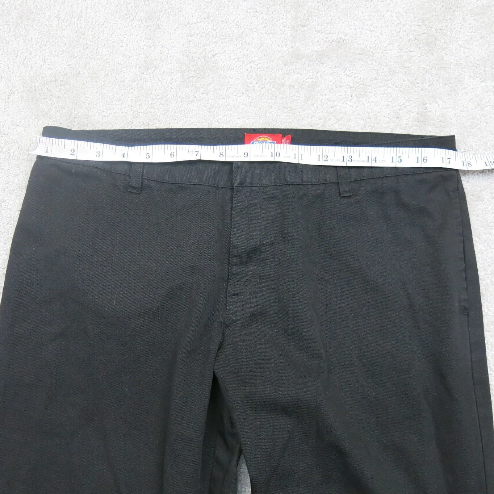 Dickies Mens Chino Pant Wide Leg Mid Rise Slash Pockets Cotton Black Size 13