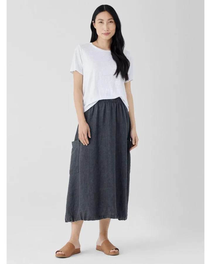 Eileen Fisher Washed Organic Linen Délavé Cargo Skirt
