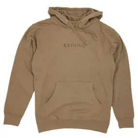 Exodus Offset Center Print Pullover Hoodie - Sand