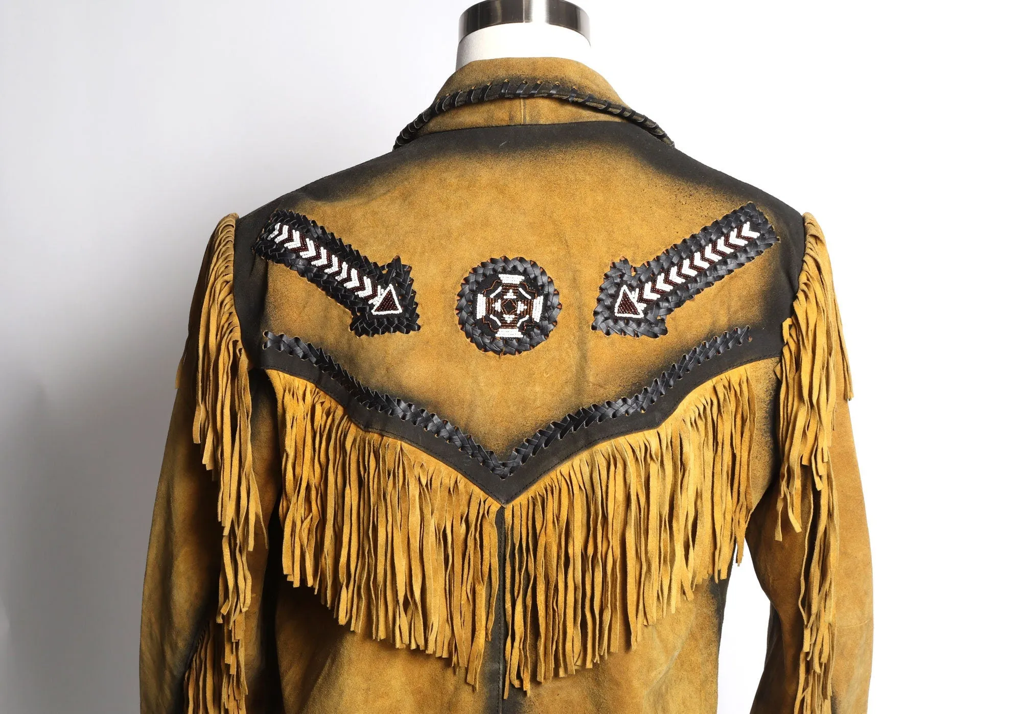 Fringed Suede Western Cowboy Jacket / Conchos/ Fashion Collectors Item