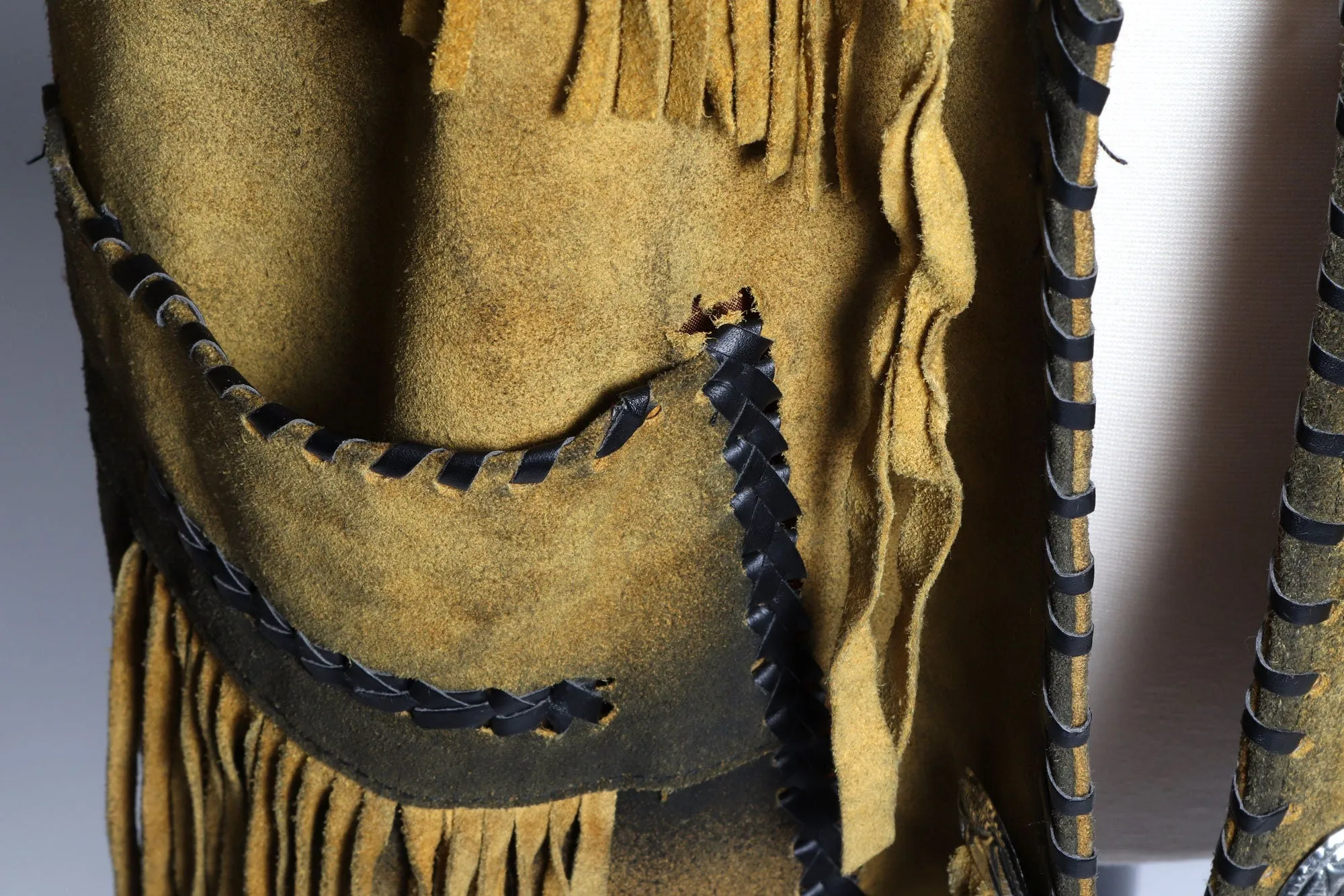 Fringed Suede Western Cowboy Jacket / Conchos/ Fashion Collectors Item