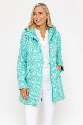 Green Geo Print Bonded Jacket