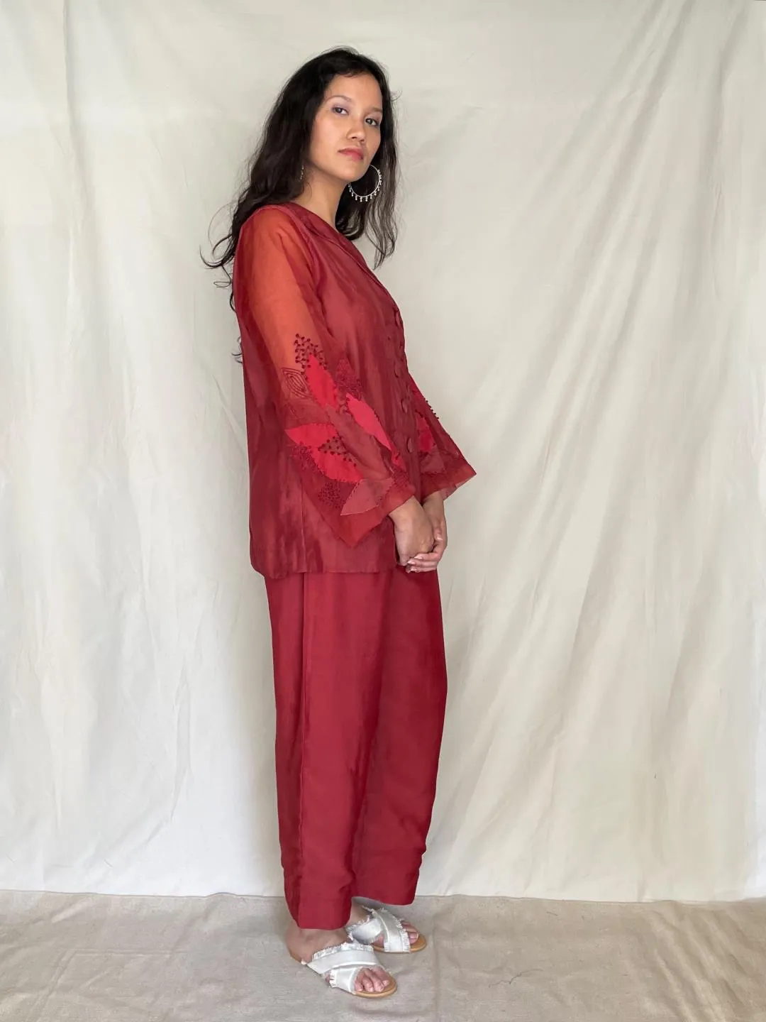 Handcrafted Double Breasted Shirt With Pants Sasha