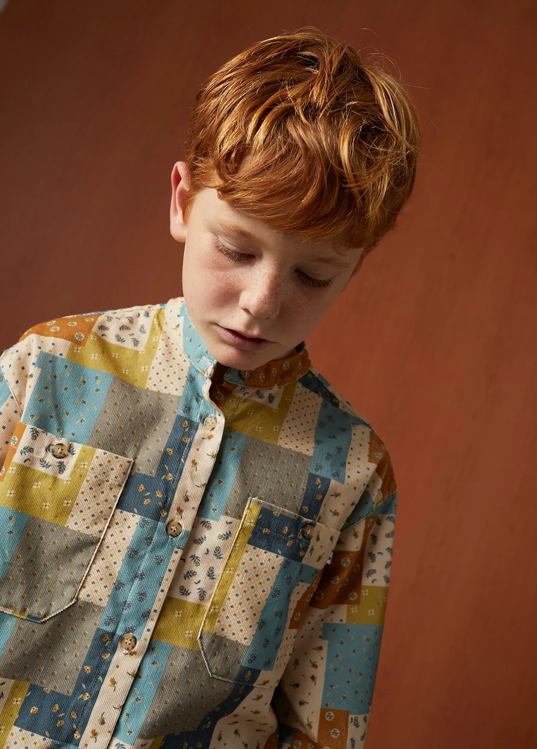 Kids Bobbie Shirt | Patchwork Print