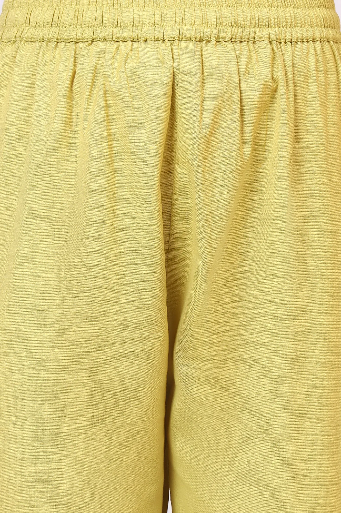 Light Green Embroidered Seer Sucker Flared Kurta, Pants and Dupatta Set