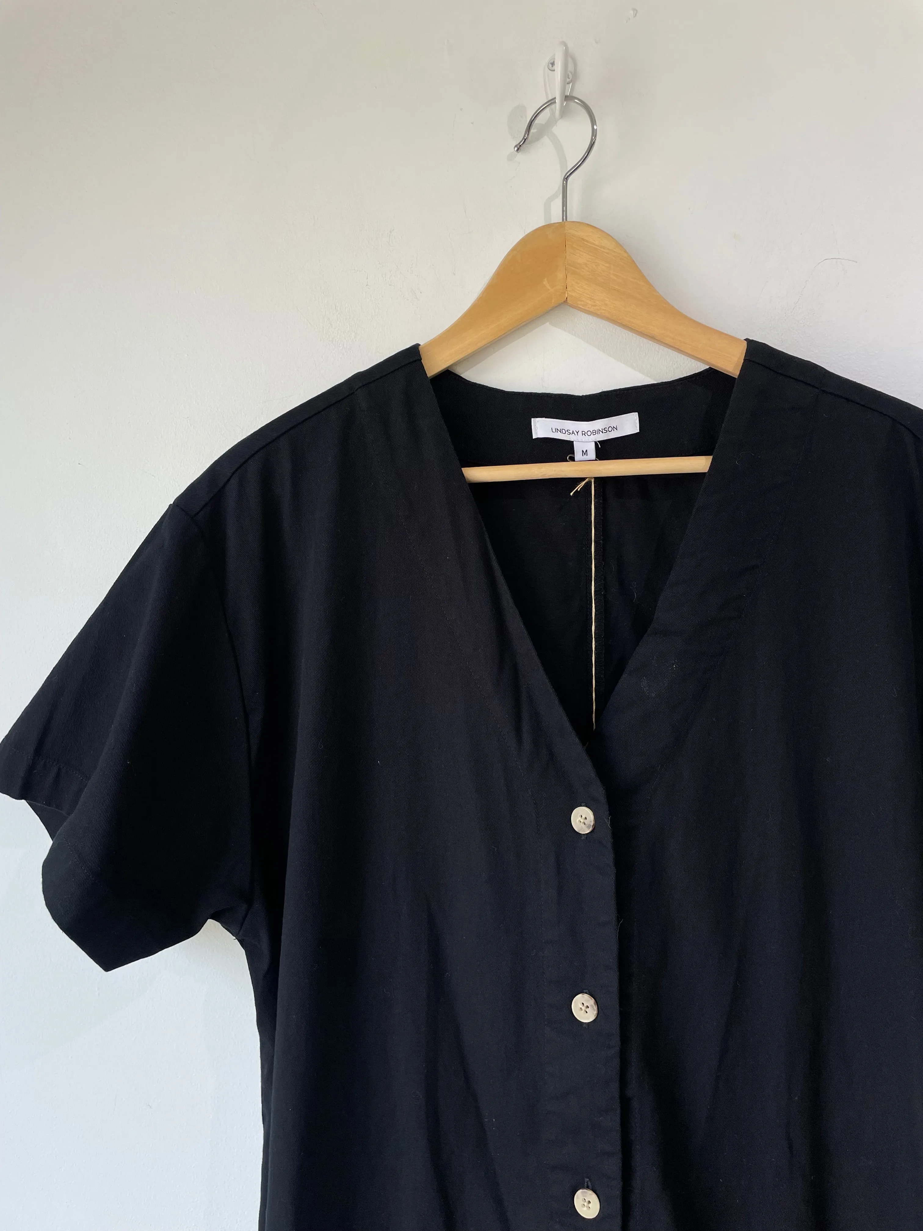 Lindsay Robinson Black SS Jumpsuit