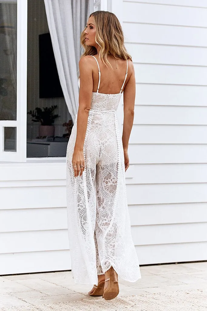 Love Lace Jumpsuit (White)