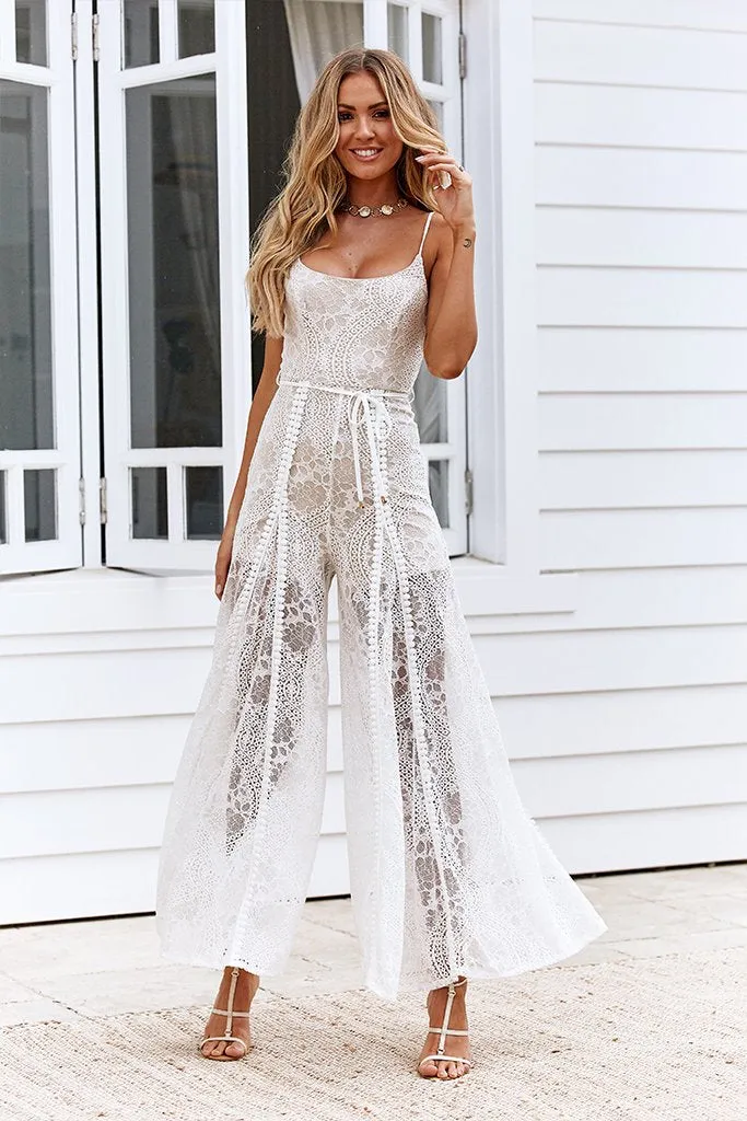 Love Lace Jumpsuit (White)