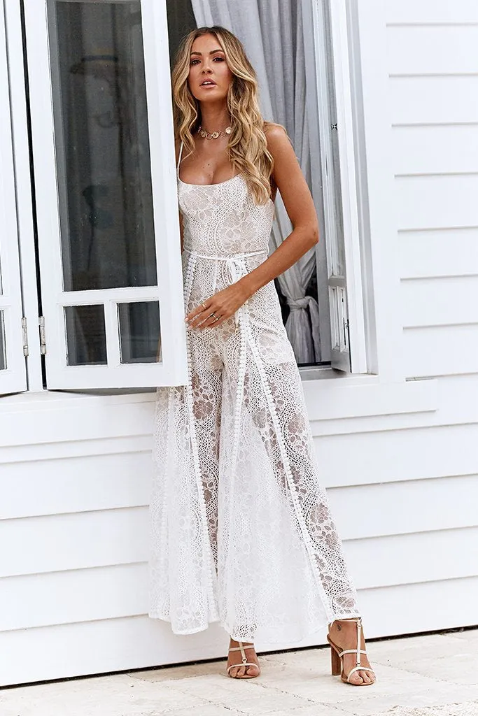 Love Lace Jumpsuit (White)