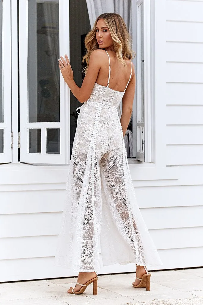 Love Lace Jumpsuit (White)