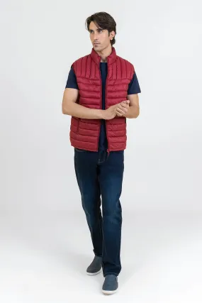 Markhor Maroon Puffer Sleeve Less Jacket T211-T2