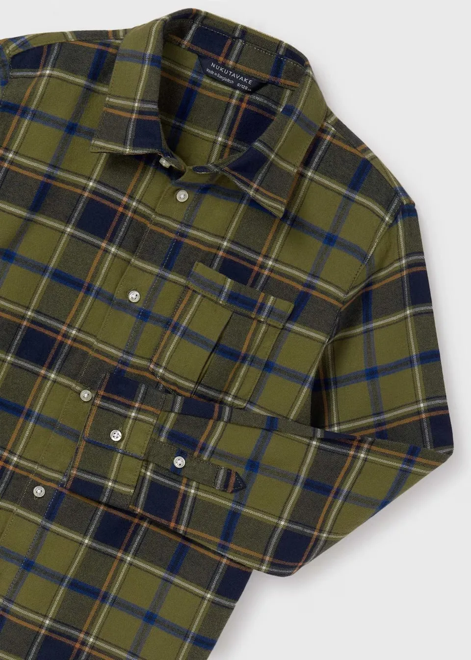 Mayoral Older Boys Khaki Checked Shirt 7111