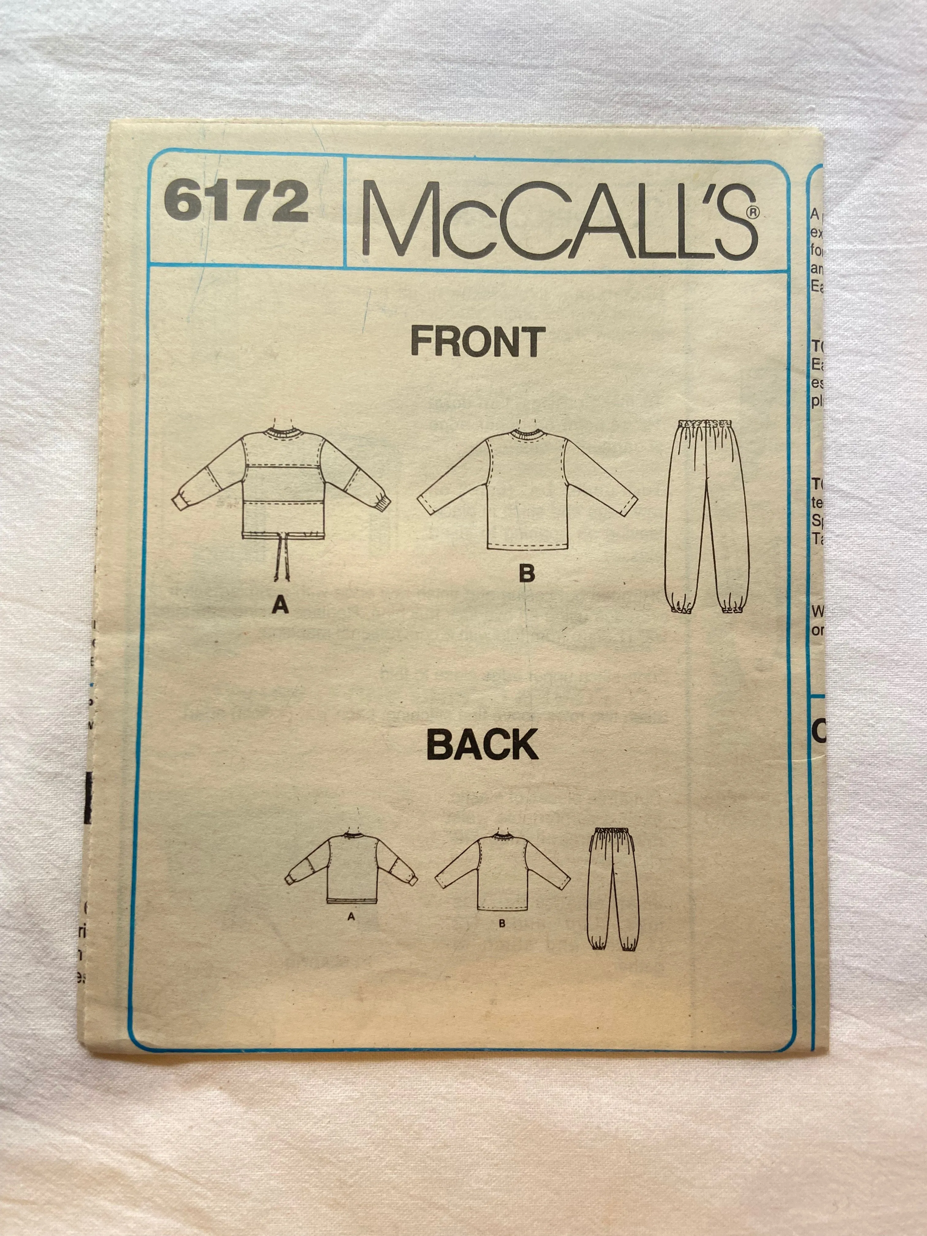 McCall's Gitano 6172 Pattern CUT Children's Boys Tops & Pants 8, 10