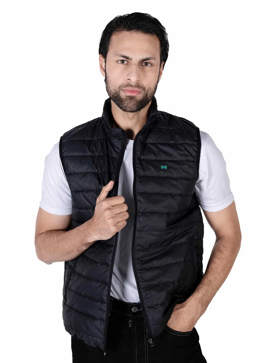 Men Black/Olive Quilted Short Body Slim-Fit Gilet Puffer Jackets - Pack of 2