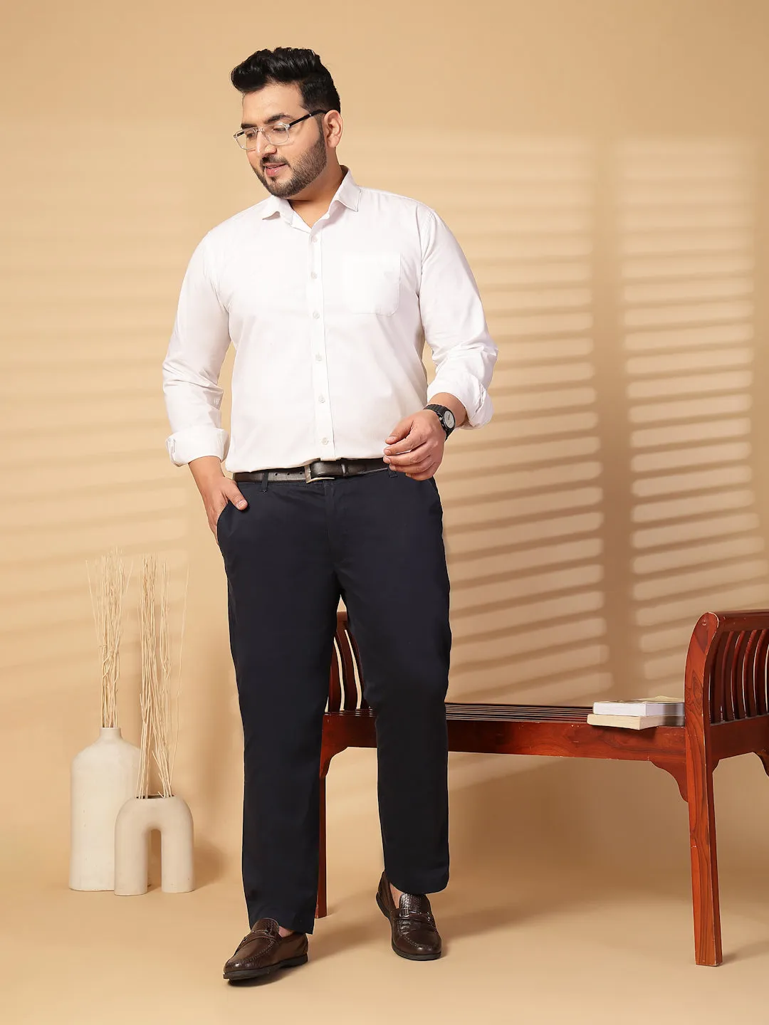Men Cotton Regular Fit Chinos Trouser