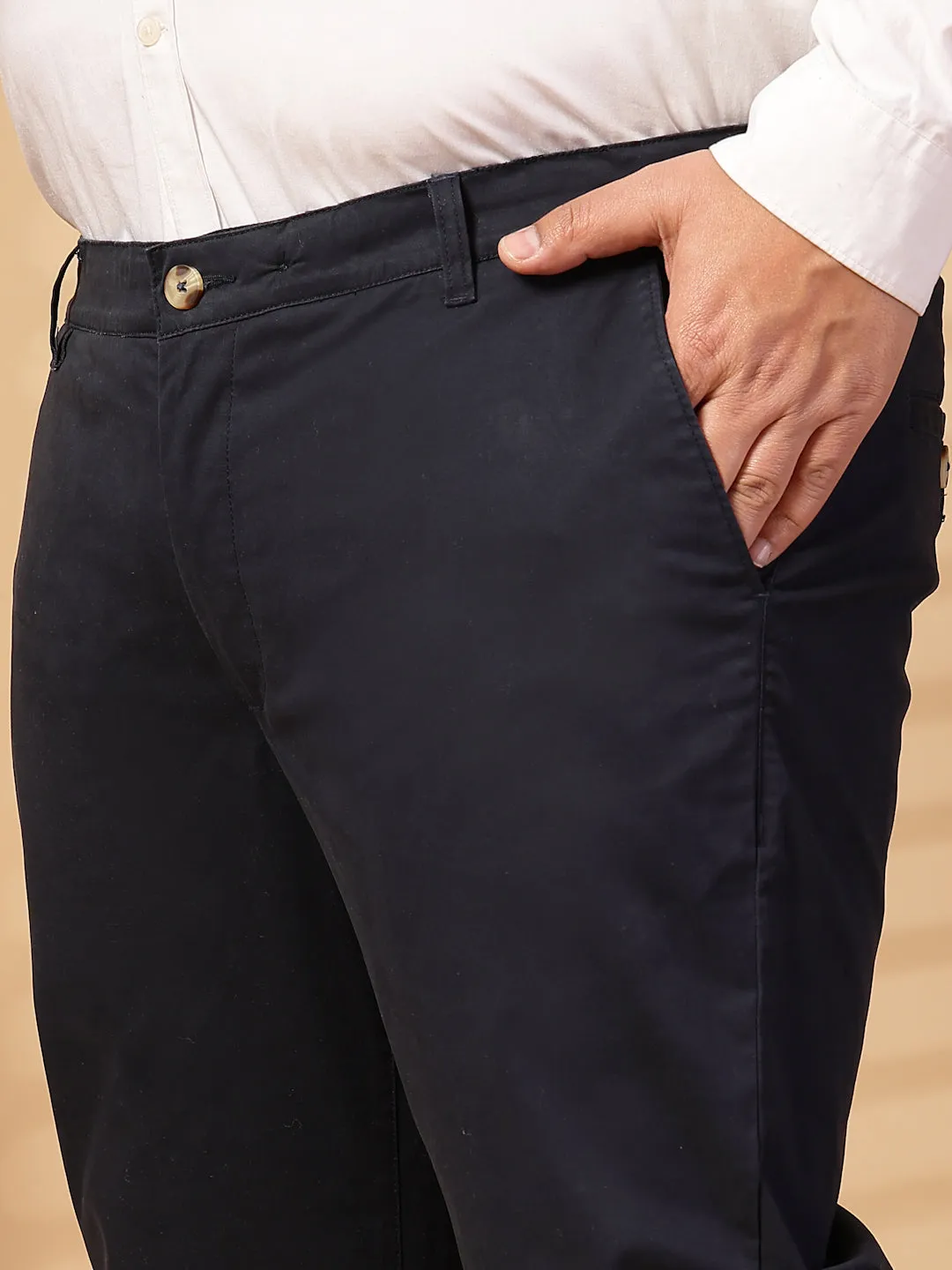 Men Cotton Regular Fit Chinos Trouser