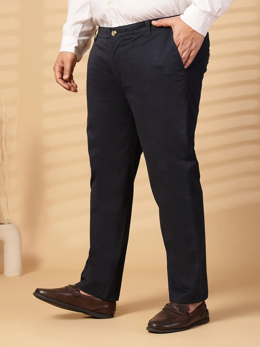 Men Cotton Regular Fit Chinos Trouser
