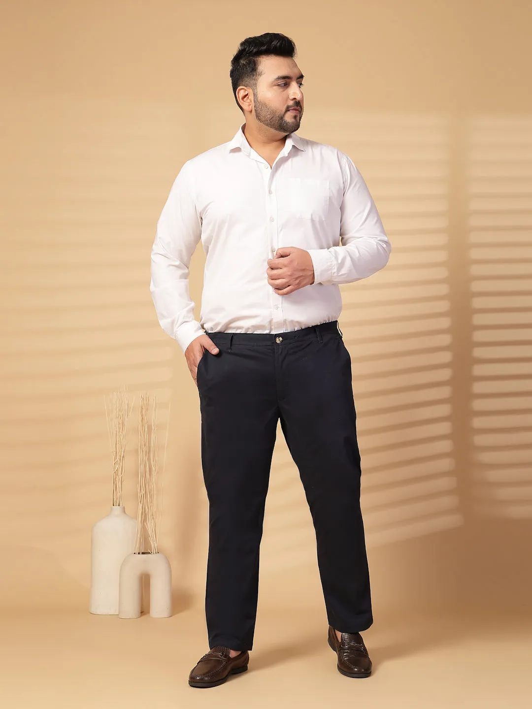 Men Cotton Regular Fit Chinos Trouser