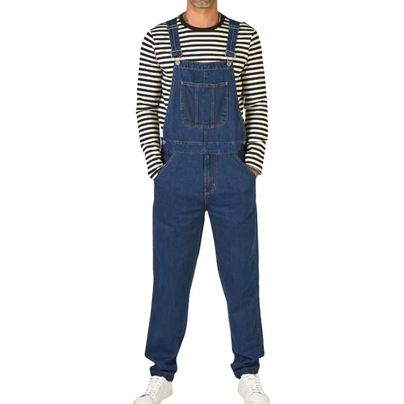 Men's Casual Vintage Denim Overalls 10222895Y