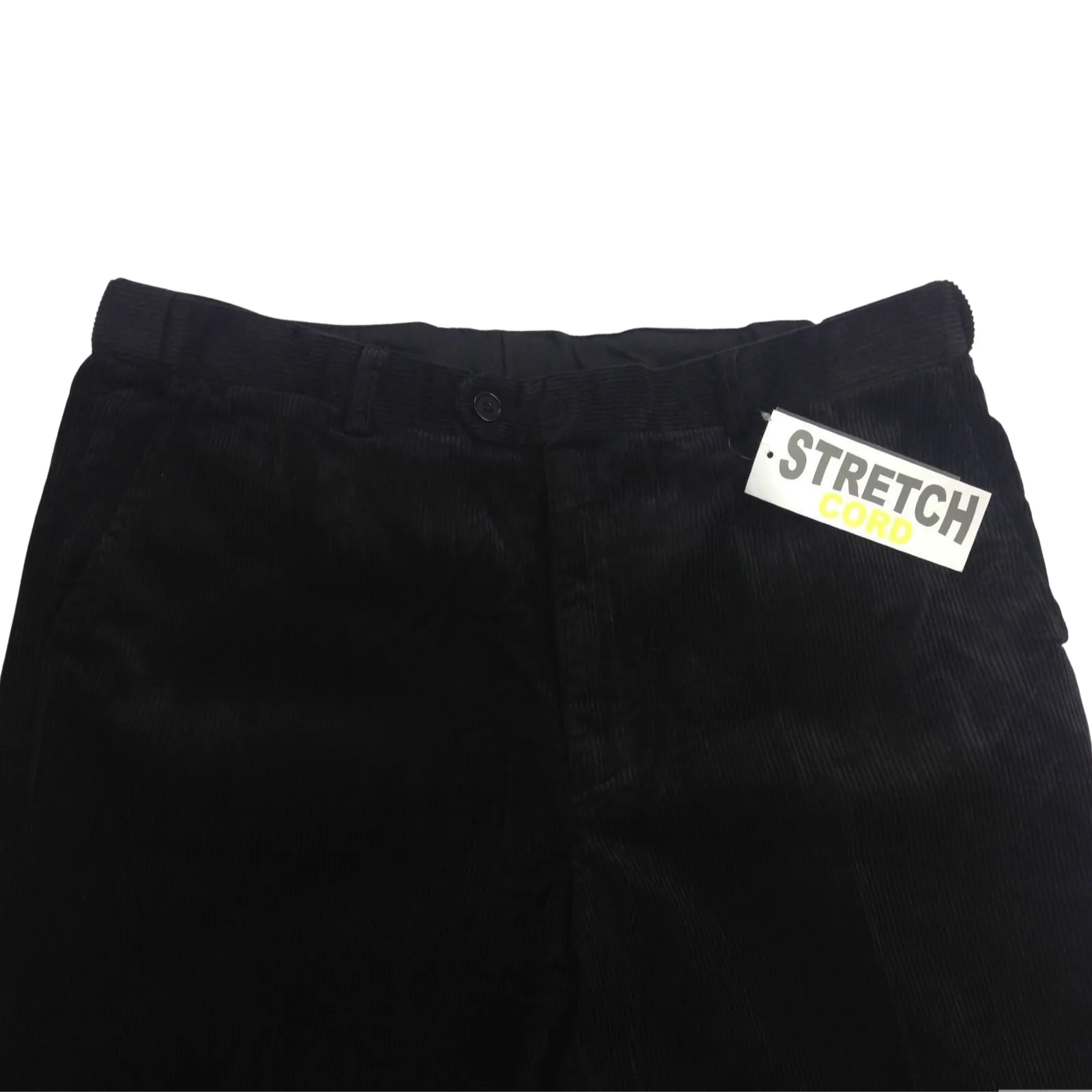 MENS CORDUROY PANTS Trousers Cords Casual STRETCH COTTON Size 32""-44"" Adjustable - Black (99) - 87 (34"")