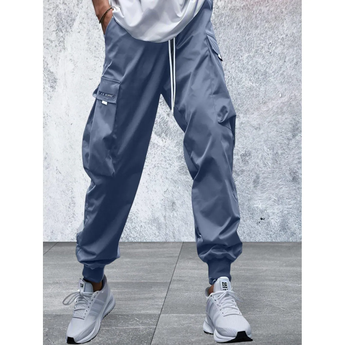 Men's Elastic Waist Cargo Pants