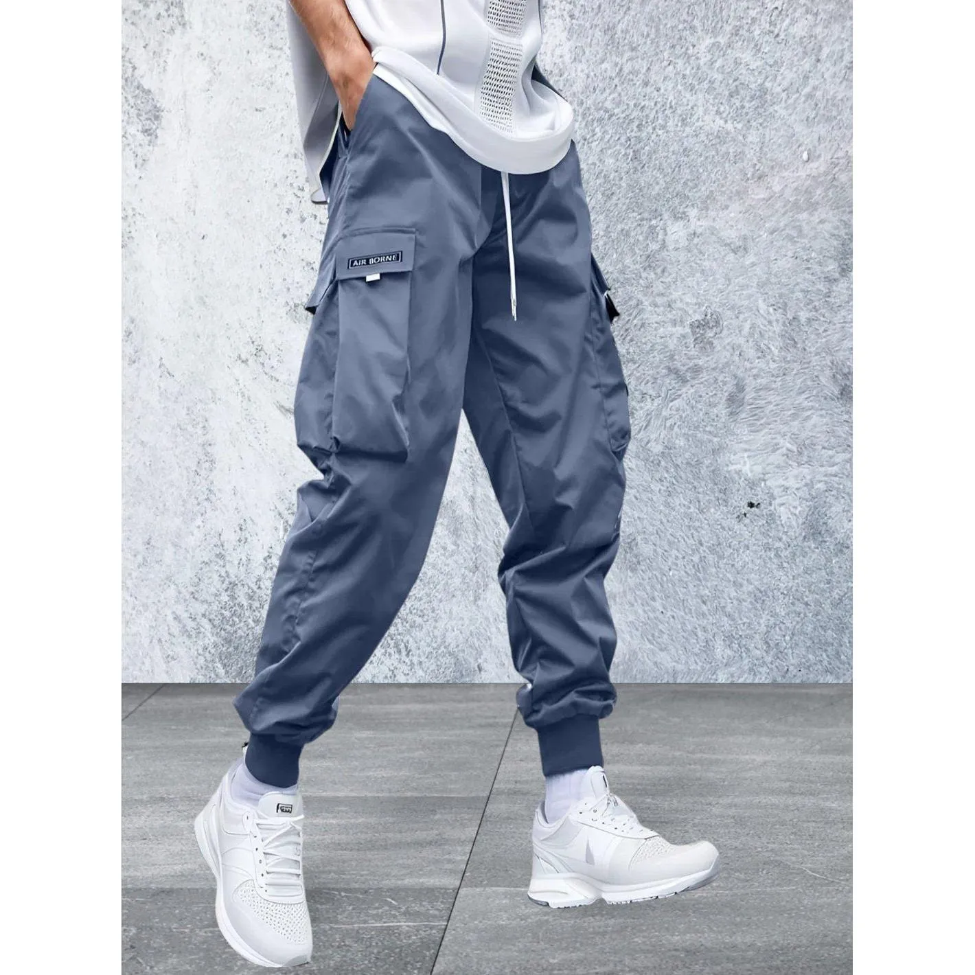 Men's Elastic Waist Cargo Pants
