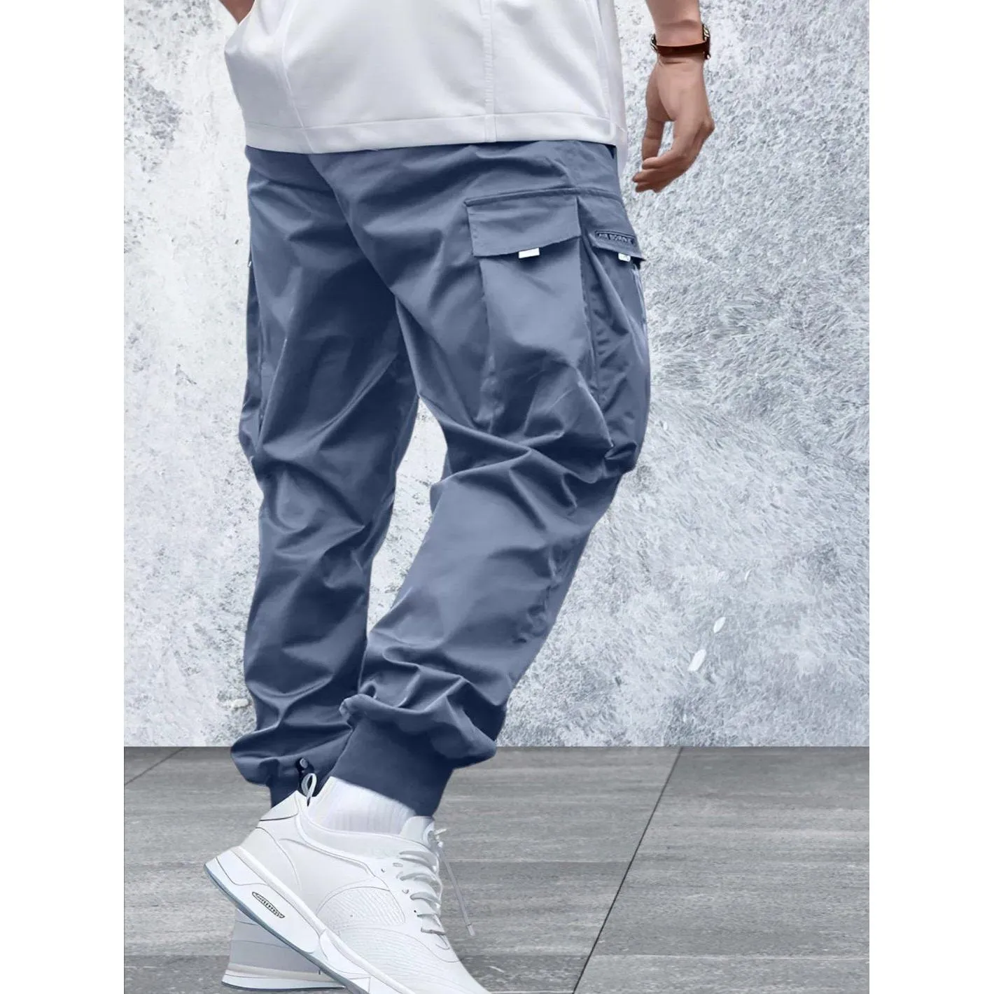 Men's Elastic Waist Cargo Pants