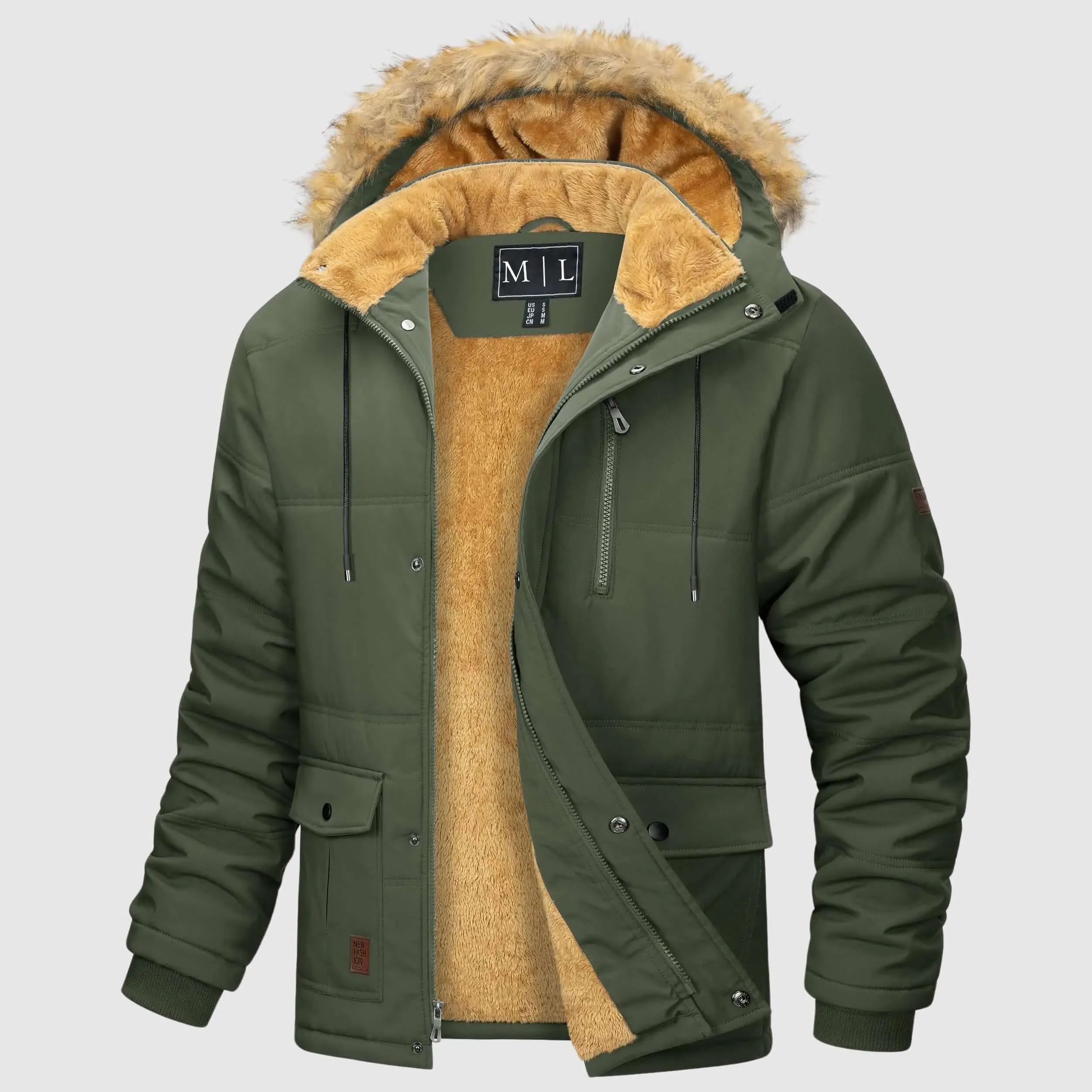 Men's Fleece Jacket with Detachable Hood