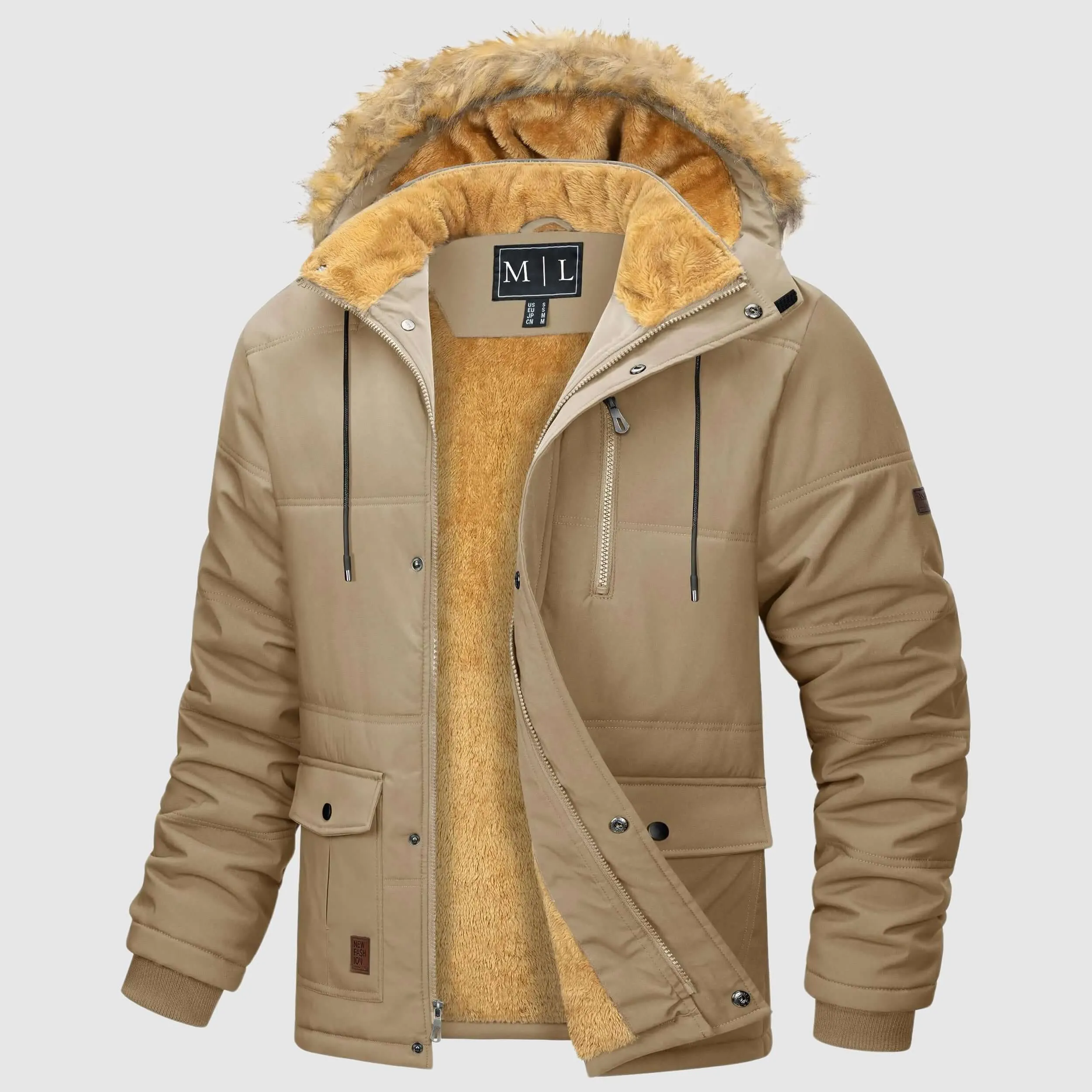 Men's Fleece Jacket with Detachable Hood
