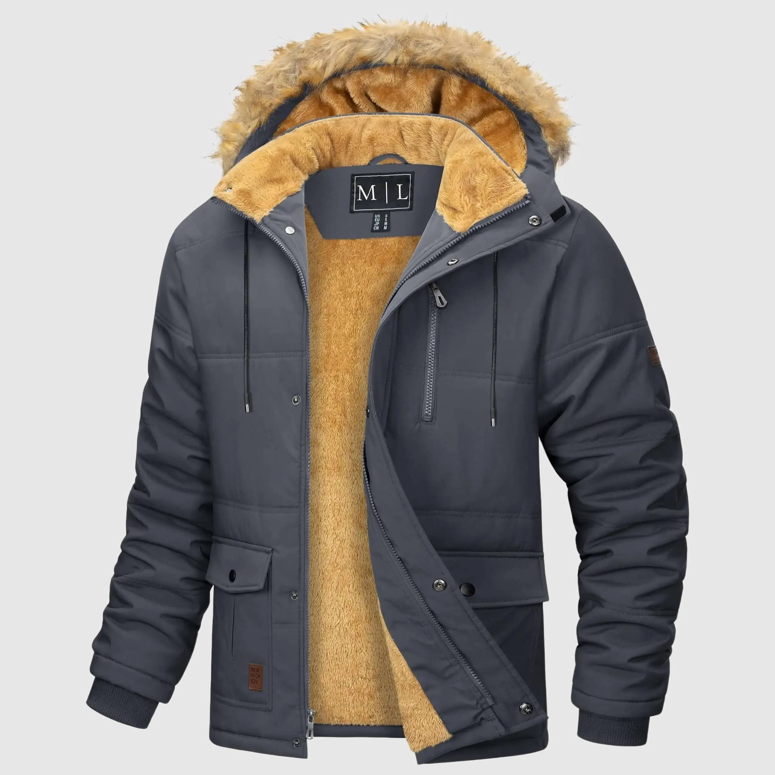 Men's Fleece Jacket with Detachable Hood