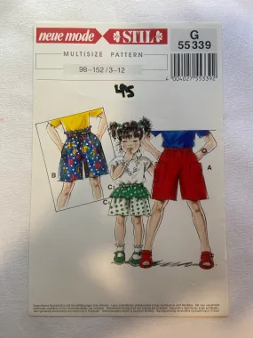 Neue Mode G55339 Pattern UNCUT Childrens' Shorts ages 3-12