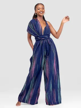Pigeon Infinity African Print Jumpsuit - Blue